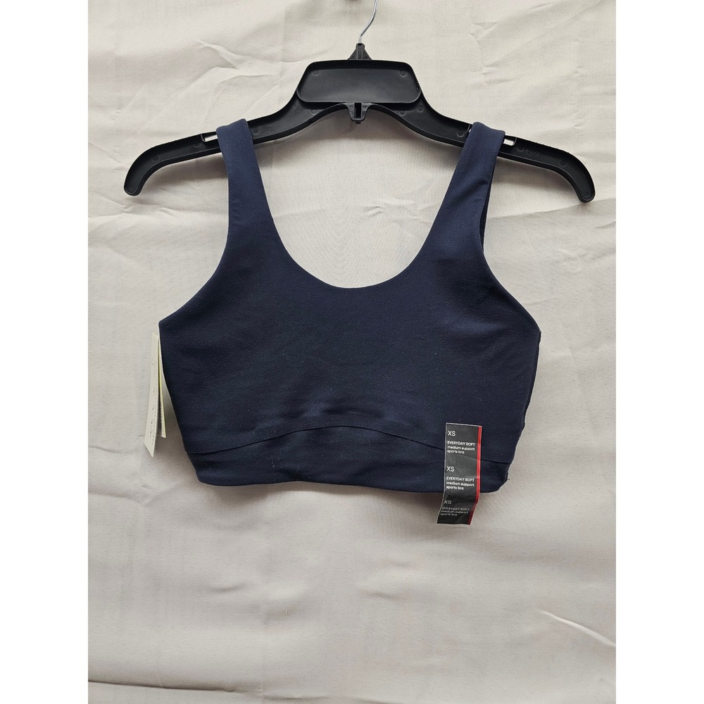 All in Motion Everyday Soft Double U Longline Sports Bra Navy Blue XS 60W5Z6
